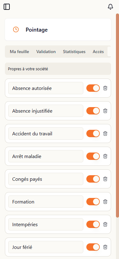 Motifs d'absence