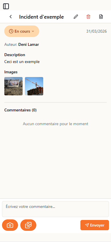 Détail d'un incident