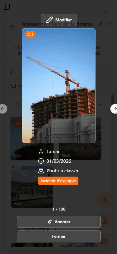 Détail d'une image dans la galerie