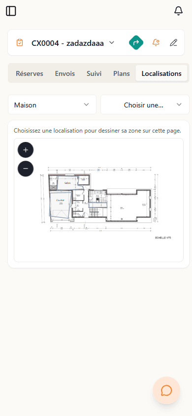 Dessiner une localisation sur le plan