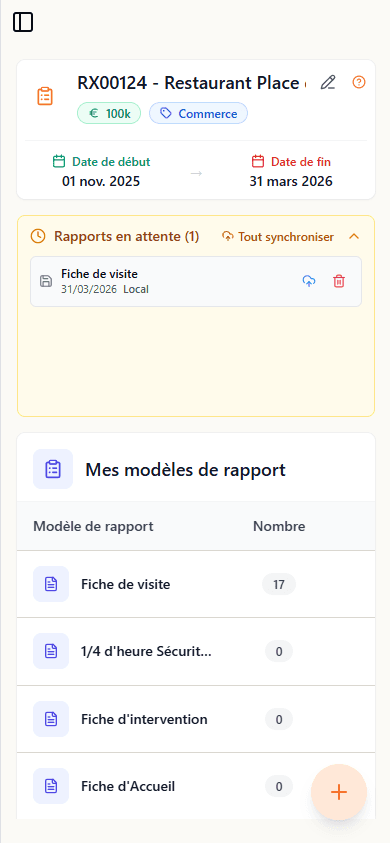 Rapports en attente sur la page dédiée